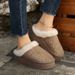Women's Winter Slip-On Slippers With Thick Rubber Sole, Faux Suede Upper, Glitter Rhinestone Decor, Cozy Indoor Outdoor House Shoes_vogvips.com