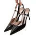 Pointed Toe Fairy Style Nude Color Backless Ankle Strap Stiletto Heels For Women 2025 Spring New_vogvips.com