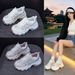 Thick-soled Height-increasing Dad Sneakers Women, 2026 Summer New Popular Model, Mesh Breathable Fashion Casual_vogvips.com