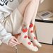 Hand Drawn Animal Print Cotton Socks Cartoon Pattern Crew Socks, Breathable Seamless Comfortable Casual Socks, Multi-Color Dotted Design_vogvips.com