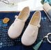 Flat With Cow Tendon Soles, Ethnic Style Cloth Sh, Button Up, Solid Color, Artistic Forest Tea Art Women's Singles_vogvips.com