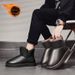 Winter Snow Boots Men's New Fur Integrated Warm Piled Thickened Leather Waterproof Casual Sports Cotton Shoes_vogvips.com
