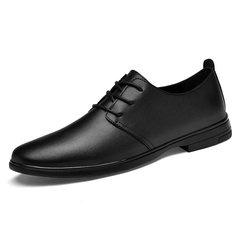 Men's Round Head Leather Shoes Formal Leather Shoes Casual Men's Lazy Single Shoes_vogvips.com