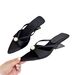 Pearl Sweet French Pointed Toe Open-toe Wedge Women 2026 Summer Slip-on High-heeled Satin Sandals For Outdoor Wear_vogvips.com