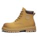 European Warm Series Martin Couple Style Genuine Leather Winter Fleece-Lined Yellow Women's High-Top Casual Men's Work Boots_vogvips.com