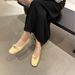 Simple Gentle Square Toe Bowknot Shallow Mouth Single For Women 2025 Spring New Flat Ballet Granny Shoes_vogvips.com