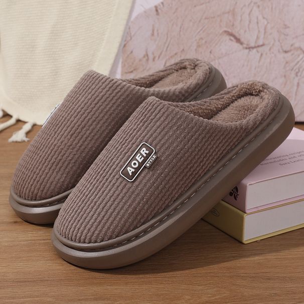 Cotton Women, Autumn And Winter 2025, New Thick Soled Home Indoor Confinement Shoes, Couple Plush Slippers For Men_vogvips.com