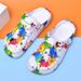 Colorful Men's And Women's Clogs Sandals Slippers Inkjet Pattern Air Cushion Breathable Beach Sandals Outdoor Thick-Soled_vogvips.com