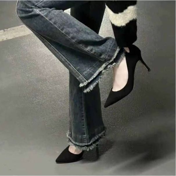 Black High Heels Women's Stiletto 2026 Pointed Spring New Etiquette Single Shoes Professional High Heels_vogvips.com