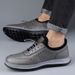 Euro Step Breathable Men's Sneakers Driving Loafers Plaid Casual Leather Shoes_vogvips.com