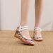 Slope Spring And Summer 2025 Fashionable Outerwear Mesh Style Mid Heeled Mom Thick Soled Women's Sandals For Women_vogvips.com