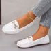 New Single Shoe Women Fashion Retro Metal Buckle Loafers_vogvips.com