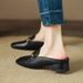 Genuine Leather Open-Toe Mule Sandals With 3cm Block Heel - Comfortable & Stylish Slip-On Shoes For Women_vogvips.com