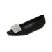 Pointed Single Shoes Women's Thick Heel Spring French Rhinestone Beanie Shoes Women's Soft Sole_vogvips.com