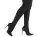 Women's Stiletto Heel Over-The-Knee Boots Stretch Knit Sock Boots Pointed Toe High Heels Fashion Boots Black Beige Pointed Toe, Stiletto Heels_vogvips.com