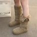 Small Thick-soled Long-tube Snow Boots For Women's Winter Heightening, Piling And Thickening Thermal Cotton Shoes_vogvips.com