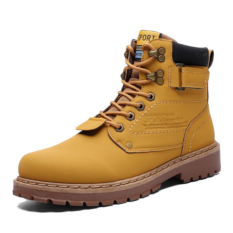 European Warm Series 2025 Autumn Winter Trendy Large Size 46 Work Men's British Style Padded Sports Martin Boots Outdoor Leather Hiking Shoes_vogvips.com