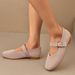 Princess Same Style 2025 Square Toe Shallow Mary Jane Flat Soft Sole Fly Knit Slip-On Casual Women's Shoes_vogvips.com