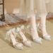 Minimalist Pearl Accent Pumps - Convertible Ankle Strap (From Church Ceremony To Banquet, Cushioned Insole)_vogvips.com