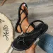 Beach Woven Hollow Women Flats Casual Clip Toe Sandals Summer 2024 New Fashion Walking Shoes Dress Femme Slides_vogvips.com