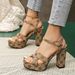 New chunky heel sandals for women vintage Presbyterian buckle sandals fashion outside wear large size high-heeled sandals_vogvips.com