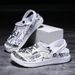 Baotou Beach Trendy Outdoor Slippers, Fashionable Breathable Sandals, Men's Perforated Shoes, Plus Size Slippers_vogvips.com