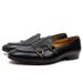 Double Buckle Casual Top Layer Cowhide Men's Fashion Street Style Shoes Genuine Leather Loafers_vogvips.com