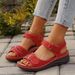 New Summer Women's Slope Heel Thick Sole Casual Solid Color Velcro One Line Sandals_vogvips.com