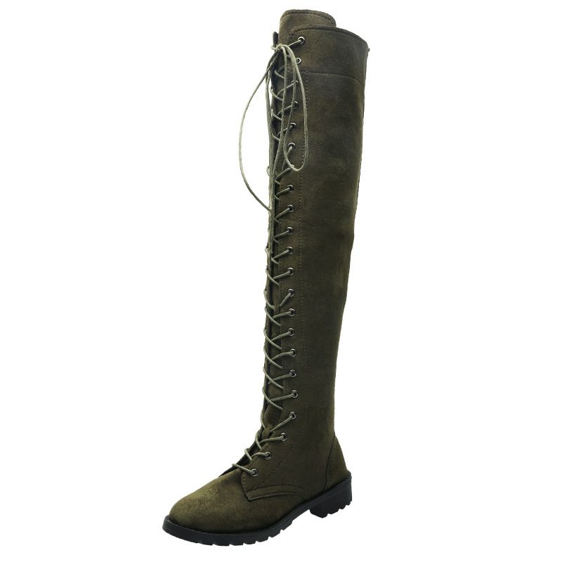 New Flat Over-the-Knee Martin Round Toe Long Size 43 Women's Boots_vogvips.com