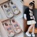 Girls' Pearl & Rhinestone Bow Ballet Flats – Breathable Mesh School Shoes (Beige/Pink, Sizes 26-36)_vogvips.com