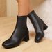2025 Autumn New Short For Women High Single French Fashion Casual Chunky Heel Ankle Mid-Calf Boots_vogvips.com