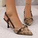 Pointed Toe Thin Heel New Women S Closed Large Size Sandals Summer Backless One Strap High Heels_vogvips.com