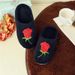 New Rose Embroidered Soft Sole Anti Slip Use, Quiet Cotton Slippers For Wooden Flooring In Home And Indoor Use_vogvips.com