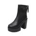 Cross-border Plus-size European American Autumn Winter New Fashion High-heeled Shoes With Chunky Heels And Back Zipper,_vogvips.com