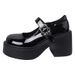 Black Thick Bottom Women's Leather Autumn Winter 2025 New Dress High Heel French Mary Jane Shoes_vogvips.com