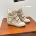 Women's High Top Flat Casual Shoes Color Block Round Toe Hidden Height Increase Velcro Sneakers Versatile_vogvips.com