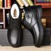 European Warm Series Middle-aged Men's Winter Warm Cotton Shoes, Thickened Fleece-lined, Waterproof And Non-slip, Casual Shoes For Elderly_vogvips.com