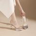 Transparent One-line High-heeled Sandals For Women New Arrivalwaterproof Platform Outwear Stiletto Open Toe Small Size Royal Sister Classyplaid_vogvips.com