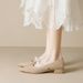 French Pointed Single Shoes Women's Pearl Light Mouth High Heels Suede Thick Heel Mary Jane Shoes_vogvips.com