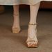 Gold Women's Fashion Stilettos, Open-toed Chain Sandals_vogvips.com