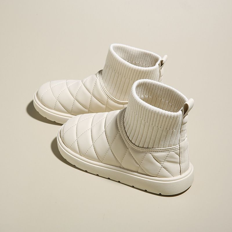 Women's Winter Snow Boots With Faux Fur Lining, Slip-On Round Toe Casual Shoes, Waterproof Synthetic Leather Upper, Non-Slip Rubber Sole_vogvips.com