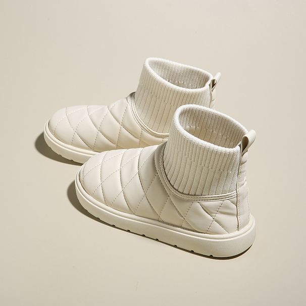 Women's Winter Snow Boots With Faux Fur Lining, Slip-On Round Toe Casual Shoes, Waterproof Synthetic Leather Upper, Non-Slip Rubber Sole_vogvips.com