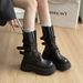 British Style Martin For Women 2025 Spring Summer New Thick Heel Belt Buckle Short Motorcycle Versatile Single Boots_vogvips.com