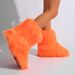 Faux Fox Fur Snow Boots For Women - Fluffy Winter Booties With Rubber Sole, Low-Cut Round Toe Slip-On, Y2K Fashion Soft Faux Fur Lined Shoes_vogvips.com