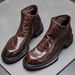 European Warm Series Genuine Leather Top Layer Cowhide Martin For Men, Autumn And Winter, Fleece-Lined, Fashionable High-Top Thick-Soled_vogvips.com