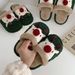 Winter New Christmas Reindeer Plush Shoes Home Fashion Couple Non-Slip Warm Closed-Toe Cotton Slippers_vogvips.com