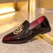 Leather Embroidered Loafers, One Foot Business Leather Men's Shoes, Trendy High-end, Breathable And Odorless Feet_vogvips.com