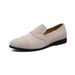 Suitable For All Seasons Frosted Suede Loafers For Men, Slip-On Summer Driving Moccasins, 2025 New Korean Style White Men's Shoes_vogvips.com