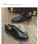 British-style Brogue Carved Wedding Shoes, Brown Business Slip-on Men's Height-increasing Formal Leather Shoes_vogvips.com