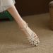 Roman Woven For Women 2022 New Summer Fashion One-Strap Flat French Retro Low Heel Hollow Sandals_vogvips.com
